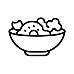 salad bowl nutrition on transparent background for web and graphic design