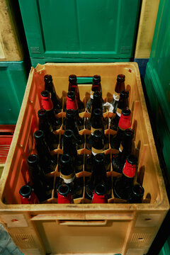 Crate of Empty Beer Bottles