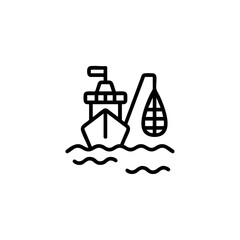 Fishing boat icon flat vector design
