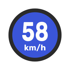 Speed limit sign 58 km h icon vector illustration sign background