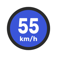 Speed limit sign 55 km h icon vector illustration sign background