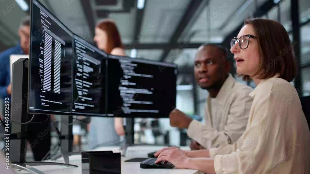 Aufkleber Web Developer Coding On Computer