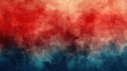 Abstract watercolor blend of fiery reds and cool blues