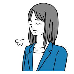 Clip art of sighing businesswoman