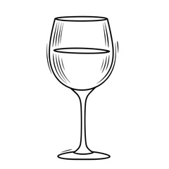 Outline of a Wine Glass with Water  