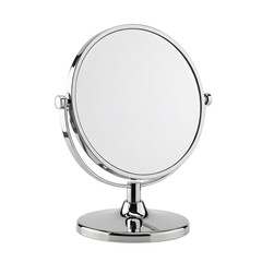 Chrome round swivel desktop mirror