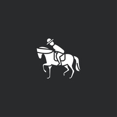 Man riding horse file icon flat vector design
