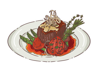 meat with vegetables