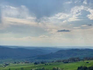 Spring hike through the beautiful Rhoen mountains around the Wasserkuppe - Hesse - Germany