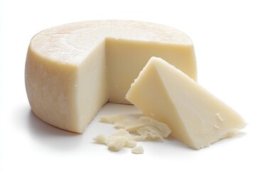 Delicious Quarter Wheel of Asiago Cheese: A Nutritious Italian Dairy Delight on a Plate