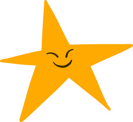 Smiling Yellow Star with Closed Eyes