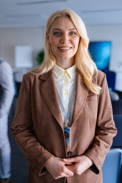 Portrait of a woman in an office