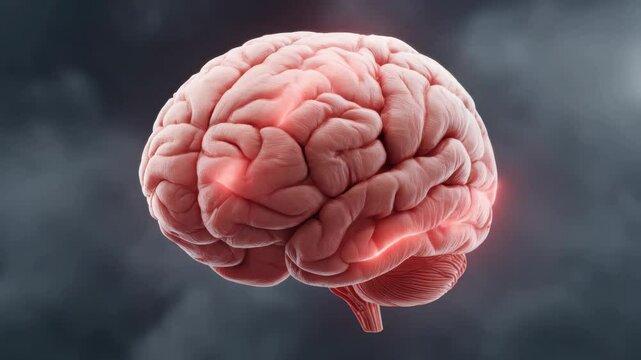 A human brain surrounded by chaotic lines and red pulses, symbolizing ongoing mental pressure. Workplace pressure and burnout.