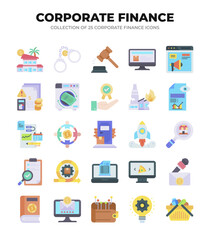 Corporate Finance Icons. A Collection of 25 Essential Financial Icons