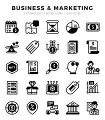Business & Marketing Icons Pack. Lineal Filled icons set. Lineal Filled icon collection set.