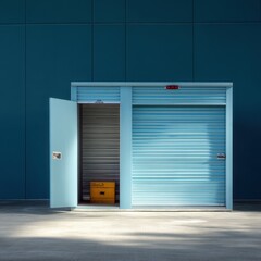 Spacious Storage Room with Open Door. Modern Exterior Perfect for Securing Your Belongings