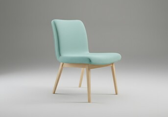 Teal green modern chair light wood legs