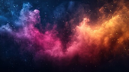 Naklejka premium Colorful nebulae swirl across a dark night sky