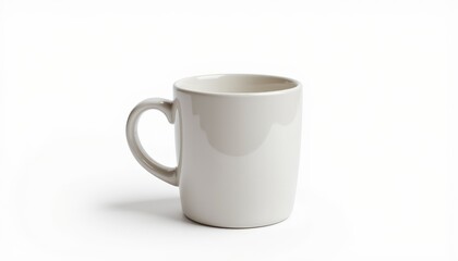 Fototapeta premium Clean white mug on minimalist white background, a study in simplicity and contrast