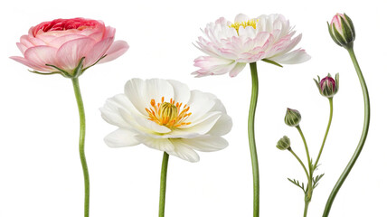 Fototapeta premium flowers isolate white background with clipping-path