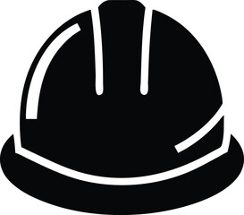 Black protective construction helmet ensures safety at work while on a transparent background