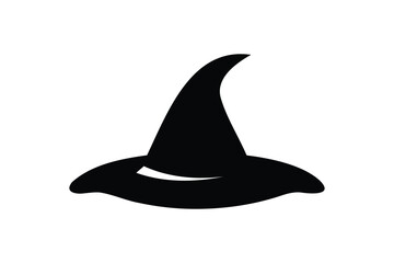 Fototapeta premium Halloween witch's hat silhouette on white background