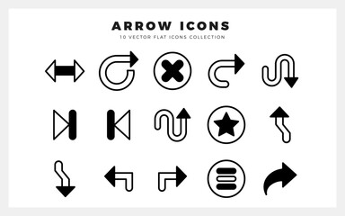 15 Arrow Lineal Fill icon pack. vector illustration.