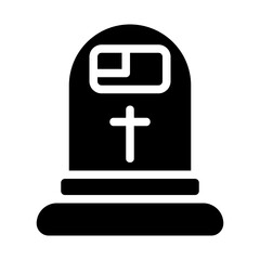 Obraz premium Grave with Flag Solid Icon