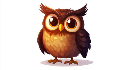 Cartoon owl character isolated on white background