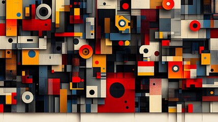 Geometric composition with blocks and circles