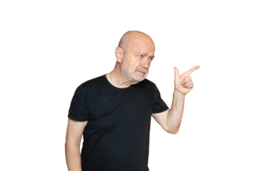 A man making a gun gesture with his fingers