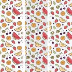 assorted with fruits and berries seamless pattern