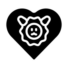 Lion Heart Solid Icon