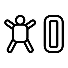 Jumping Unknown Line Icon