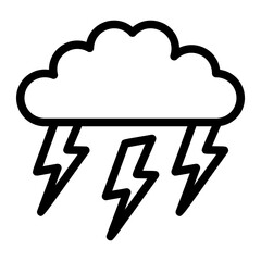 Lightning Strike Line Icon