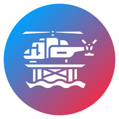 Offshore Platform Helicopter Vector Icon