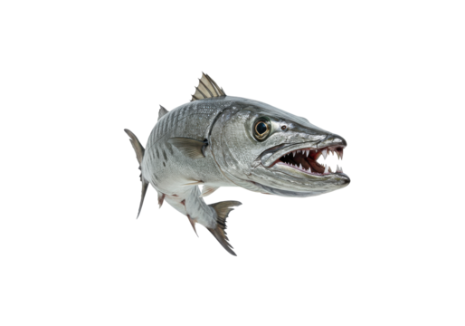 A Barracudas toothy grin on a black expanse