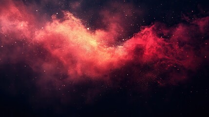 Obraz premium Cosmic nebula, vibrant hues of red and orange