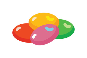 Fototapeta premium Jellybeans or jelly beans icon vector on white background