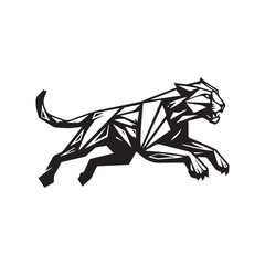 Origami Panther Logo &ndash; Modern Geometric Wild Cat Symbol