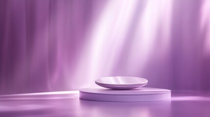 A soft purple background with an elegant podium.  3d background products minimal podium. Empty podium for product presentation. Perfect for beauty products or cosmetics. Mother's Day, Women's day