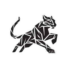 Origami Panther Logo – Modern Geometric Wild Cat Symbol © Dhika