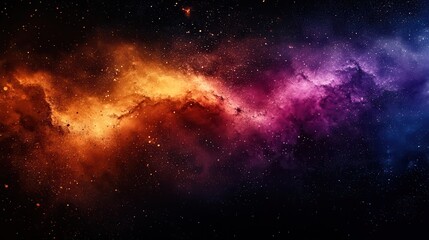 Naklejka premium Cosmic nebulae swirl in vibrant colors across the dark expanse of space