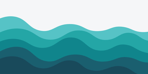 Sea waves layered vector background illustration and sea beach vector illustration.