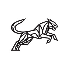 Origami Panther Logo &ndash; Modern Geometric Wild Cat Symbol