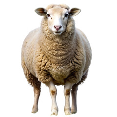 Fototapeta premium Cute Sheep Image: Fluffy Wool, Farm Animal Photo