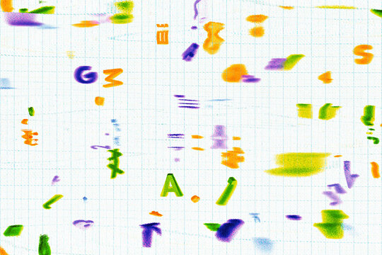 Letters and Numbers on a Grid Paper- School Background