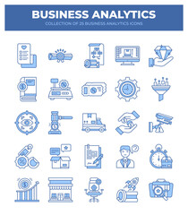 Collection of Business Analytics Icons. Data Analysis. Marketing. Finance. and Management
