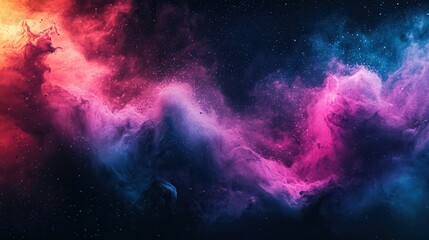 Naklejka premium Cosmic nebulae swirls in vibrant hues
