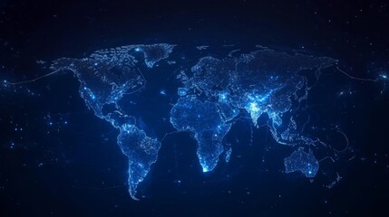 World map and global network connection. Digital global network. Abstract background. Futuristic technology. Worldwide network connection. International connections. 